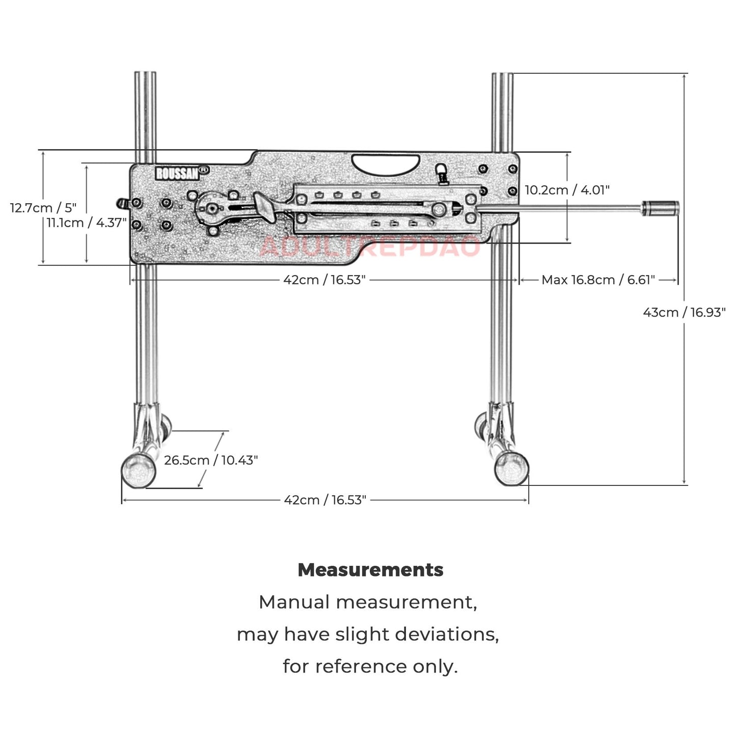 Roussan Sex Machine Elves | App/Wireless/Wired Control | 120-watt Motor | Silicone Dildo