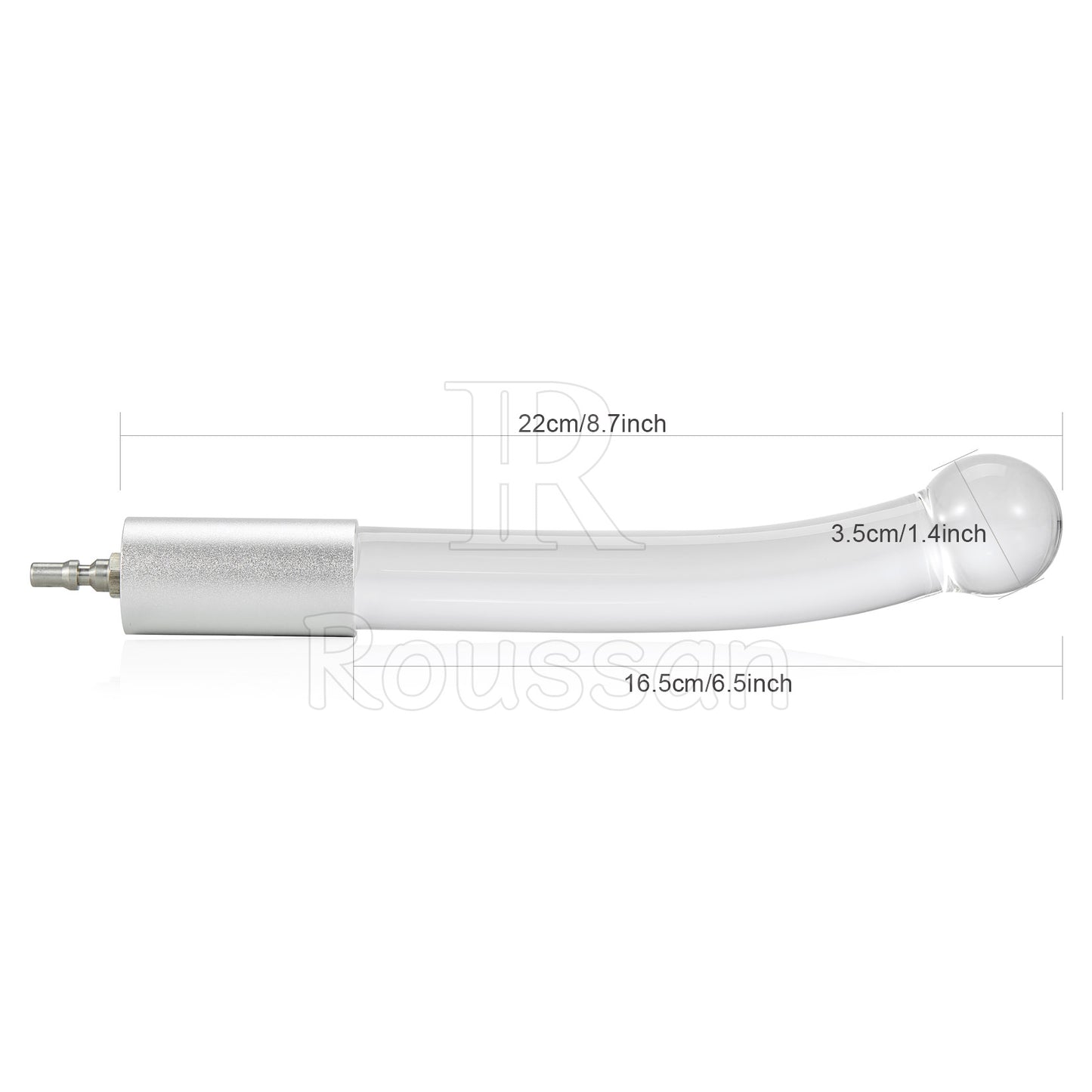 8.7inch Curved Crystal Wand, Free for Roussan Sex Machine RX-15