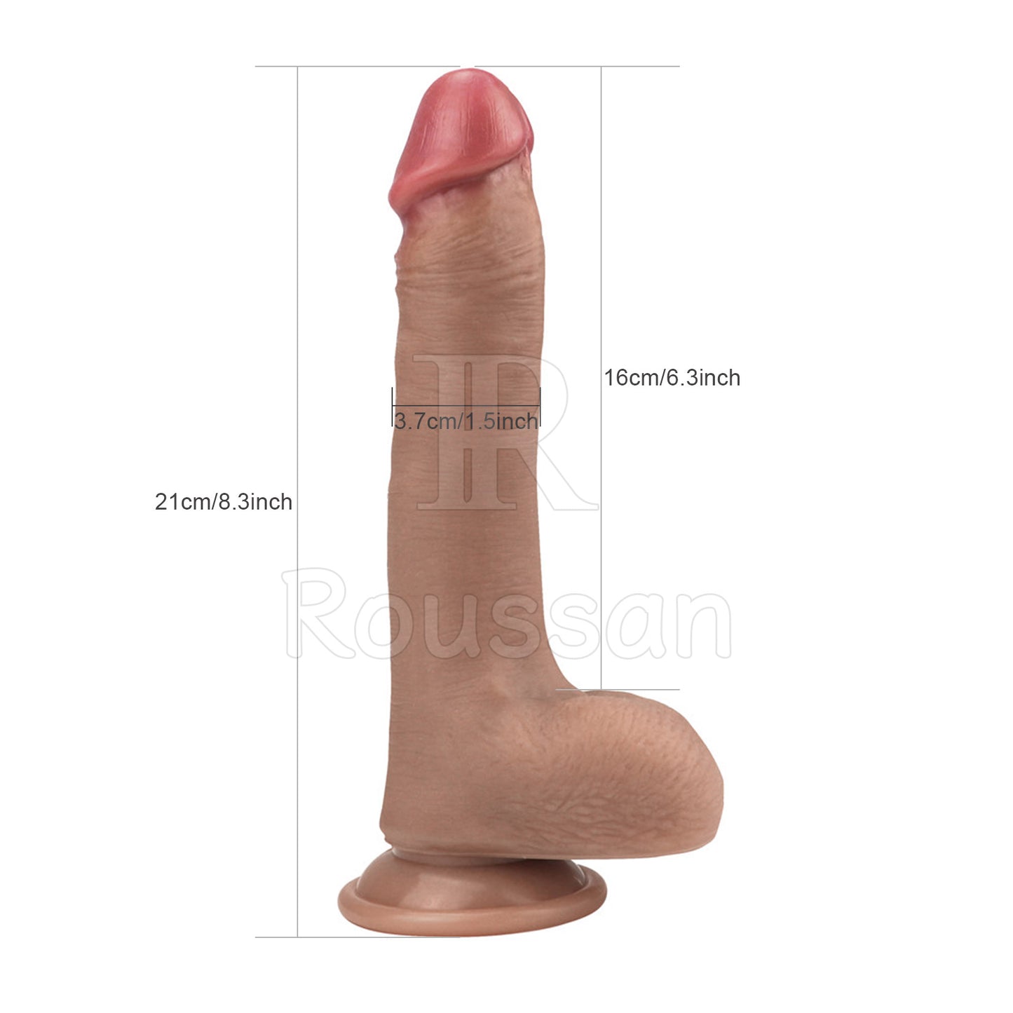 8.3inch Flesh Coloured Realistic Silicone Dildo, Free for Black Dragon & Black Evil Professional