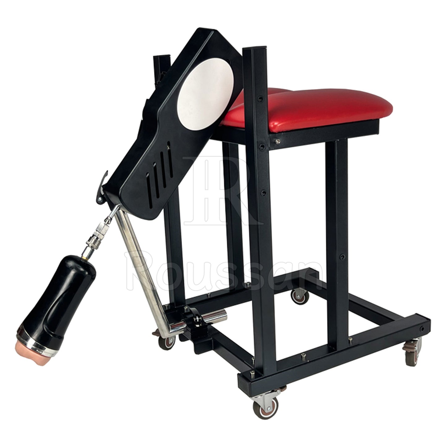 Slave Stool with Roussan Sex Machine, Blowjob with A Male Masturbator