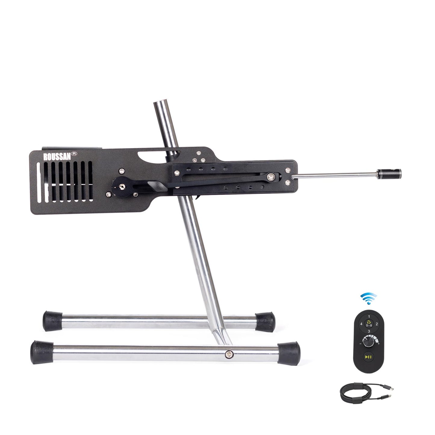 Roussan Sex Machine Black Dragon/Evil | App/Wireless/Wired Control | 120-watt Motor | Silicone Dildo