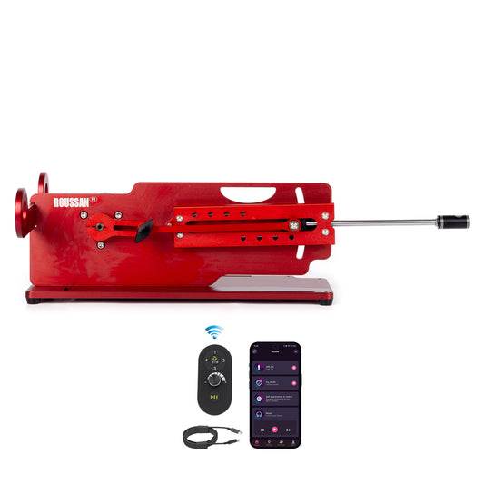 Roussan Tabletop Sex Machine Devil | App/Wireless/Wired Control | 120-watt Motor | Silicone Dildo
