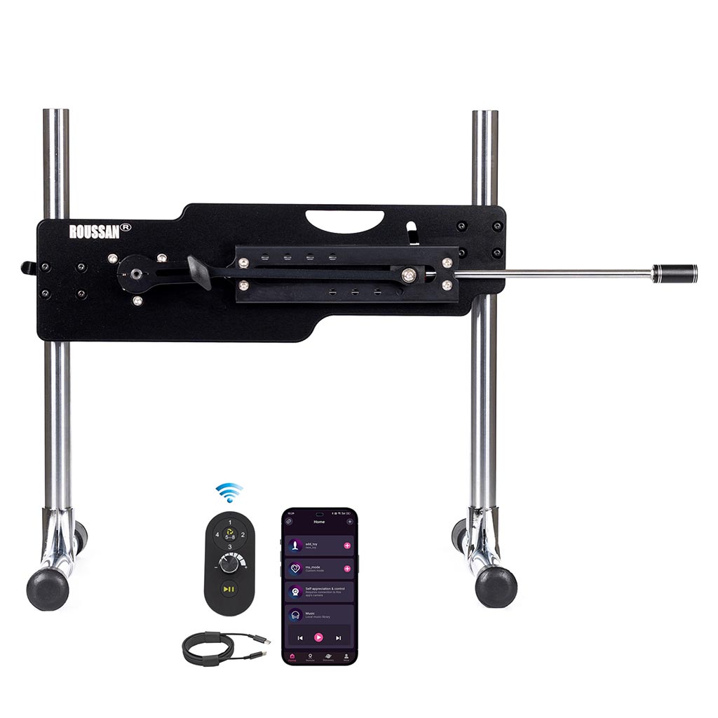 Roussan Sex Machine Elves | App/Wireless/Wired Control | 120-watt Motor | Silicone Dildo
