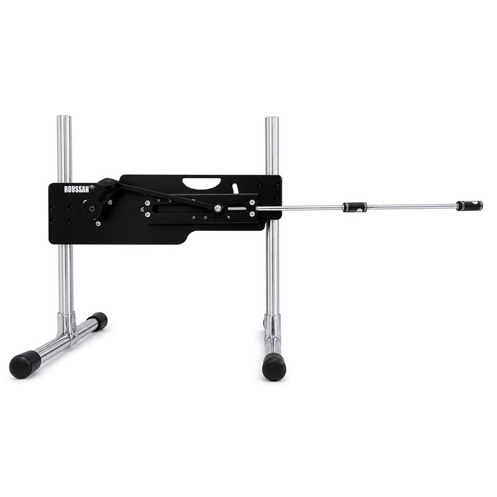 7.48-inch extension rod with R-Lock female connector, mounted on Roussan Elves sex machine.
