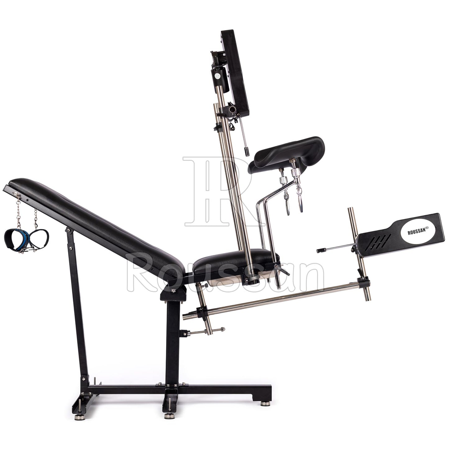 Obedience Chair with Roussan Wireless Control Sex Machine, 120-watt Motor, Silicone Dildo