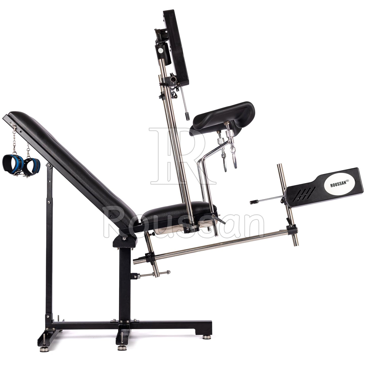 Obedience Chair with Roussan Wireless Control Sex Machine, 120-watt Motor, Silicone Dildo