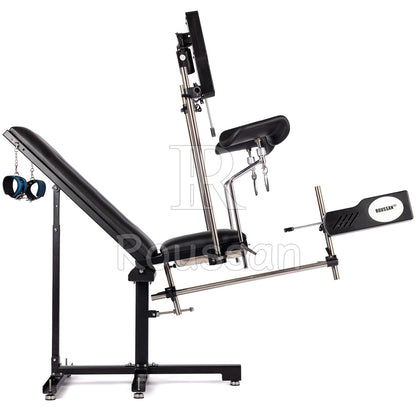 Obedience Chair with Roussan Wireless Control Sex Machine, 120-watt Motor, Silicone Dildo