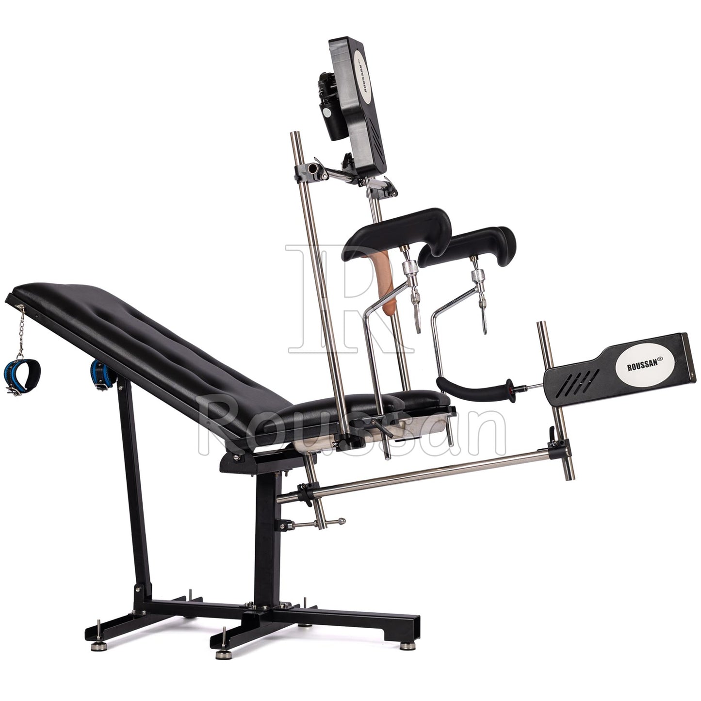 Obedience Chair with Roussan Wireless Control Sex Machine, 120-watt Motor, Silicone Dildo