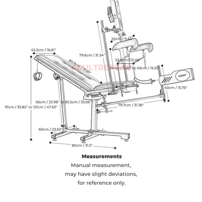 Obedience Chair with Roussan Wireless Control Sex Machine | 120-watt Motor | Silicone Dildo & Male Masturbator