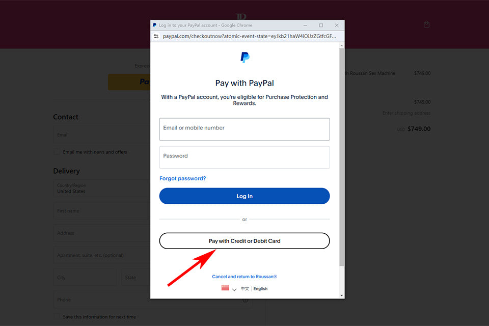 PayPal, Guest Checkout, Pay with Credit or Debit Card