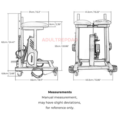 Slave Stool with Roussan Wireless Control Sex Machine | 120-watt Motor | Silicone Dildo