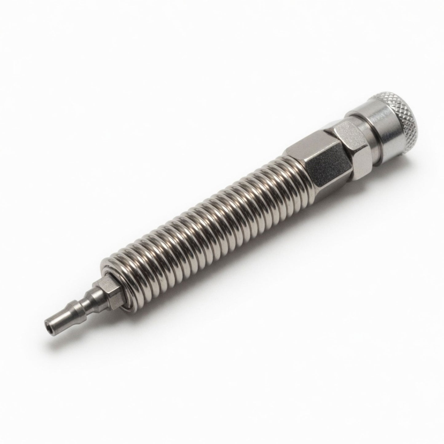 Flexible Spring Extension for Roussan Sex Machines | 4.53" Length | Aluminium & Stainless Steel | Anti-Rotation R-Lock System