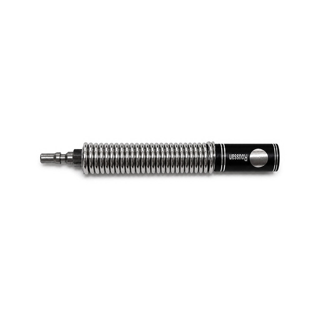 4.53-inch stainless steel flexible spring extension, featuring a R-Lock female connector.
