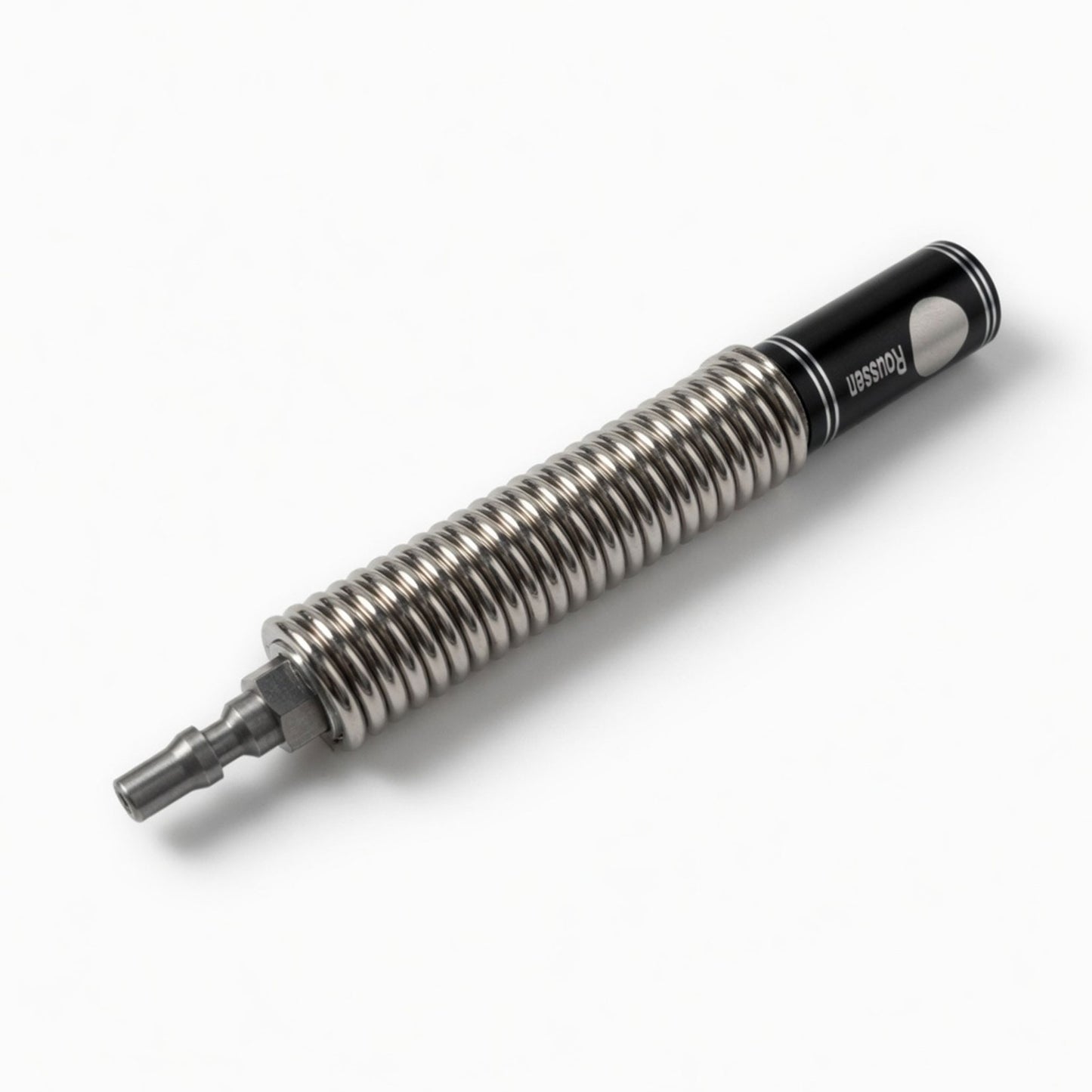 Flexible Spring Extension for Roussan Sex Machines | 4.53" Length | Aluminium & Stainless Steel | Anti-Rotation R-Lock System