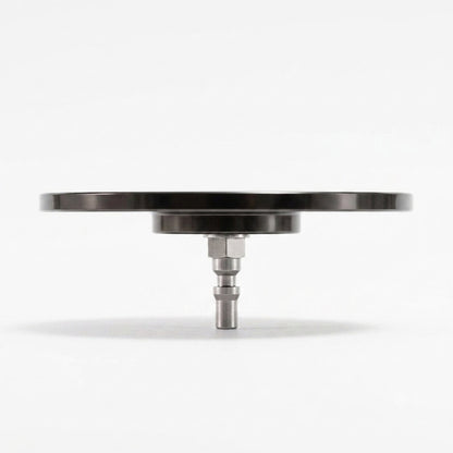 Side profile of metal suction cup adapter, showing the R-Lock mounting male connector.