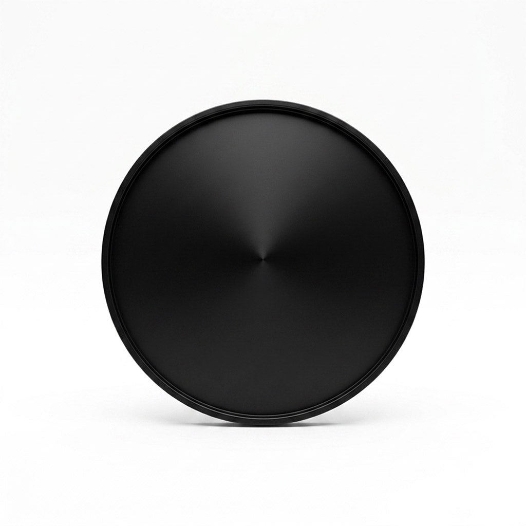 Metal suction cup adapter with a brushed metallic finish base and a raised rim.