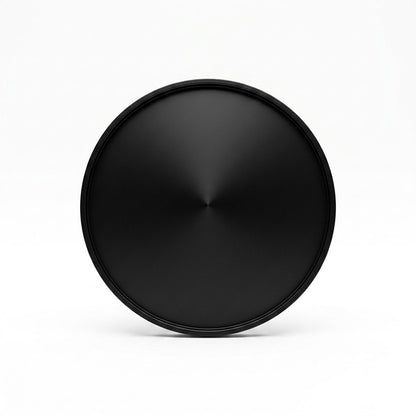 Metal suction cup adapter with a brushed metallic finish base and a raised rim.
