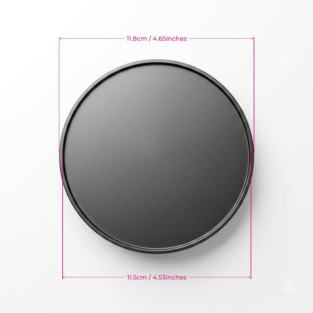 Front view of 4.53-inch suction cup adapter; fits any suction-cup base dildo up to 4.53 inches in diameter.