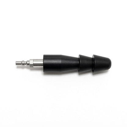 Vac-U-Lock adapter featuring a metal R-Lock male connector and a tapered body with three tiered, cone-shaped ridges.