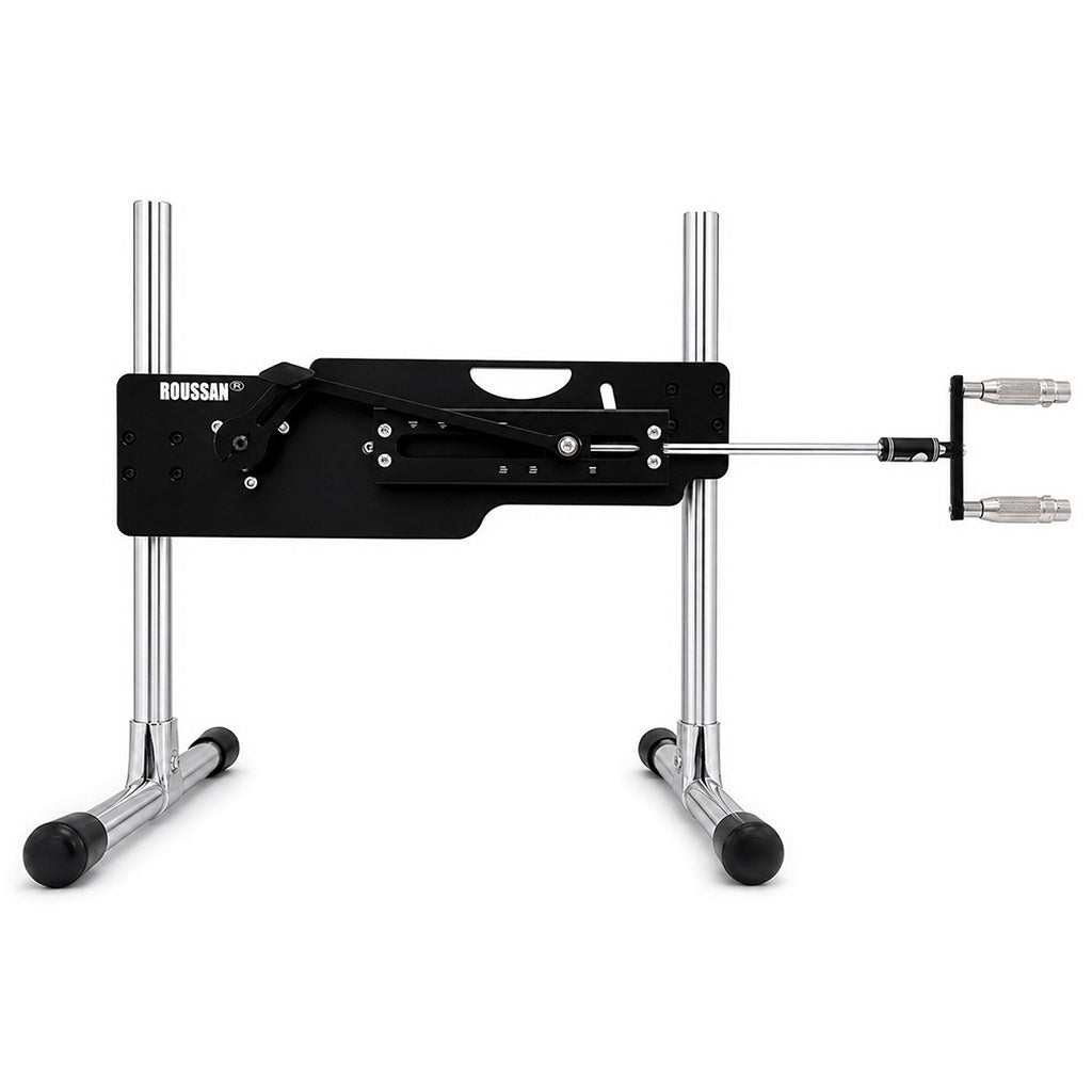 3XLR doubler adapter mounted on Roussan Elves sex machine for double penetration.